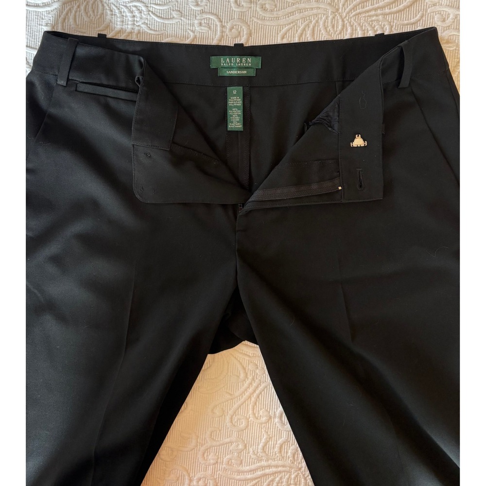 Lauren Ralph Lauren Sanderson Career Black Dress Pants Women‎ 12 Straight Leg - Picture 3 of 9